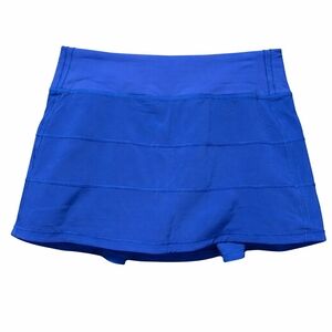 lululemon athletica Royal Blue Pace Rival Skirt Pocket Shorts Size 8